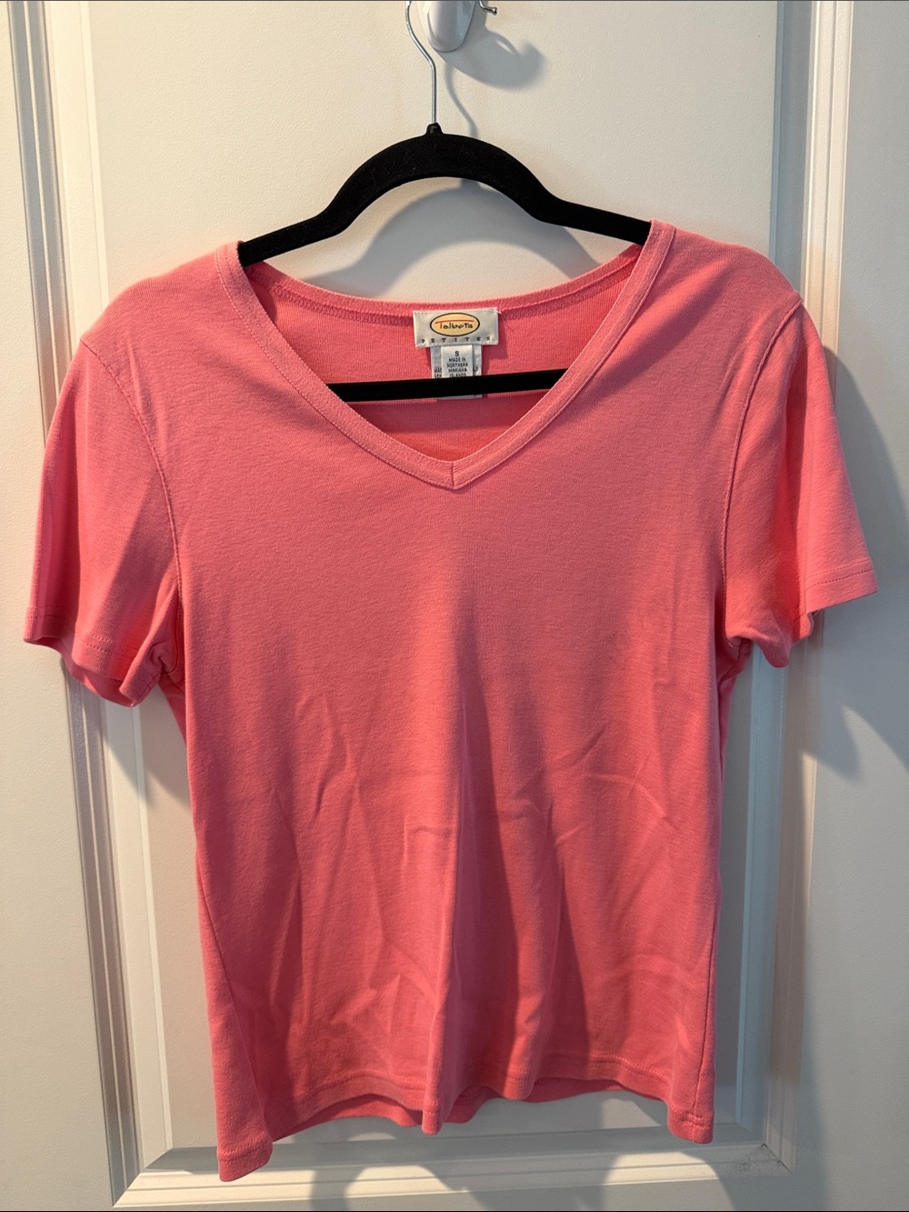 Talbots Coral Pink V-Neck Short Sleeve Tee
